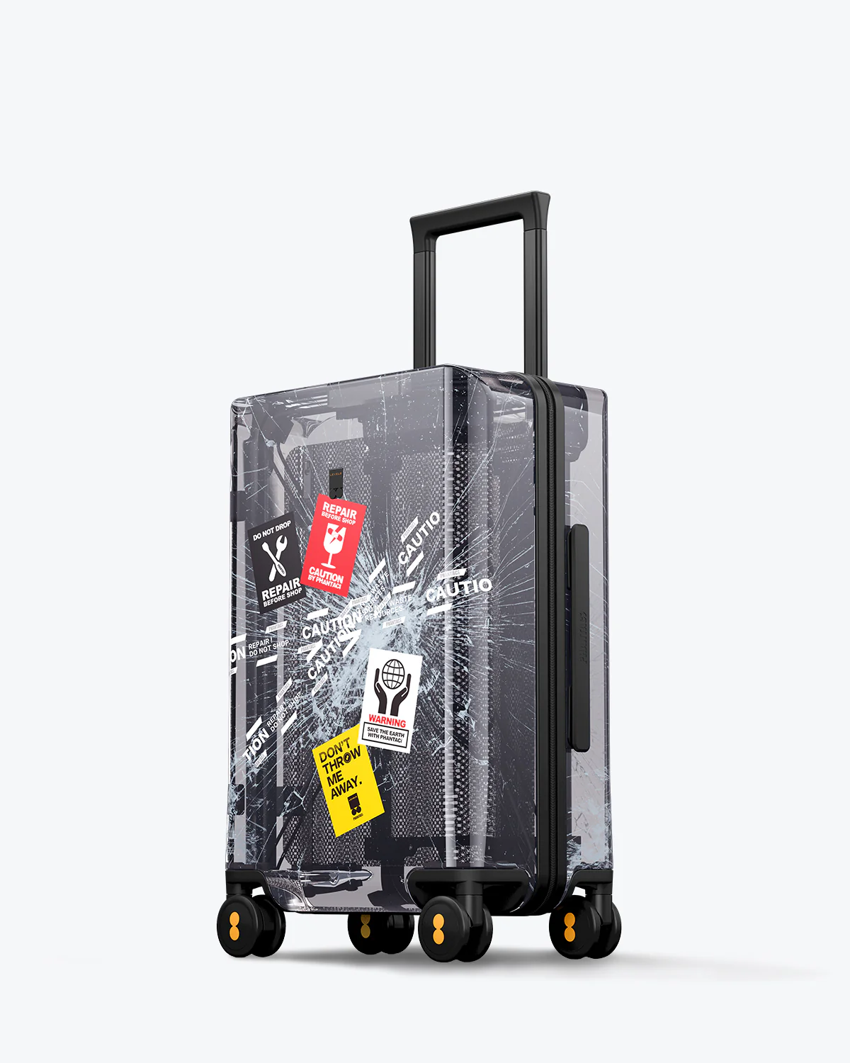 Eco Transparent Carry-On Luggage 20" Black (Only available in EU) - Image 3
