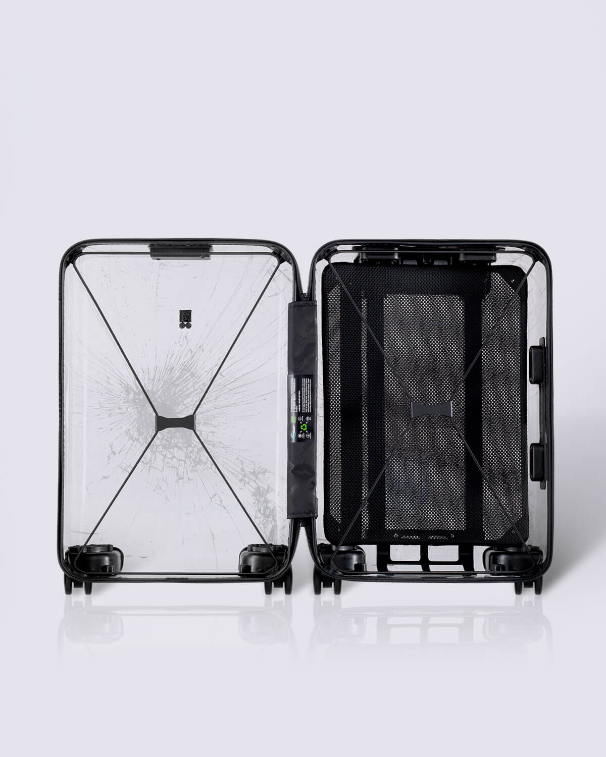 Eco Transparent Carry-On Luggage 20" Black (Only available in EU) - Image 6